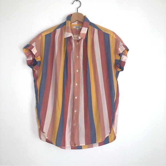 Madewell Central Shirt in Sherbert Stripe - Picture 4 of 7